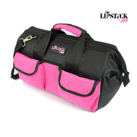 LipStick Tools 18-Inch Multi-Purpose Zip-Top Pink Storage Wide Mouth Tool Bag.